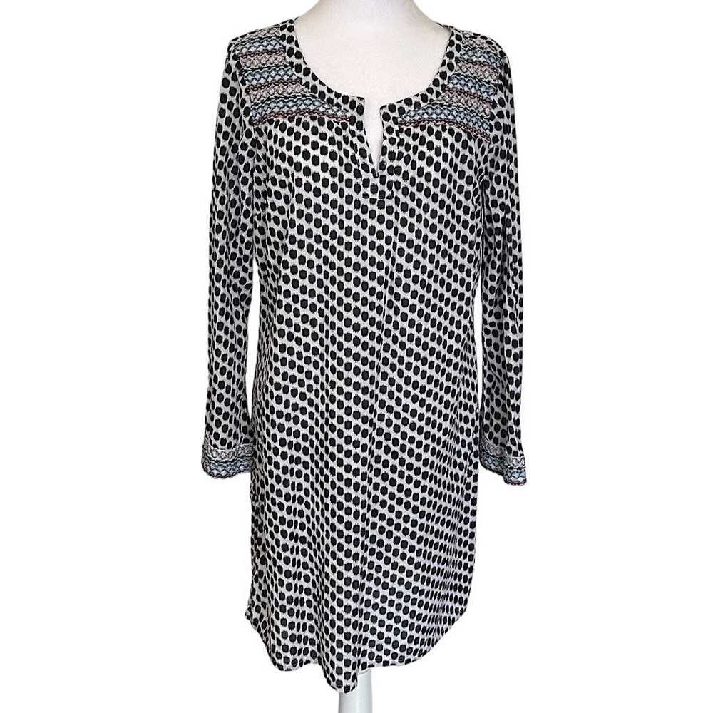 Old Navy Black and White Patterned Midi Dress